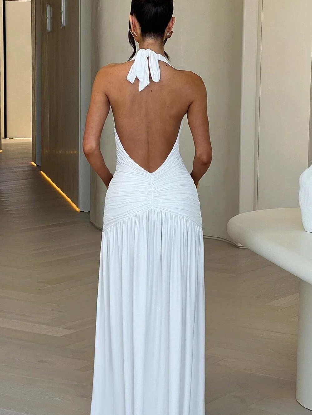 Melania Long Dress - BABYBOO NWT White $161 - Picture 5 of 13